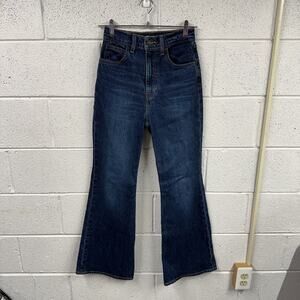 Levis Jeans Womens Size 25 70s High Flare Big E Premium Denim Dark Wash Retro